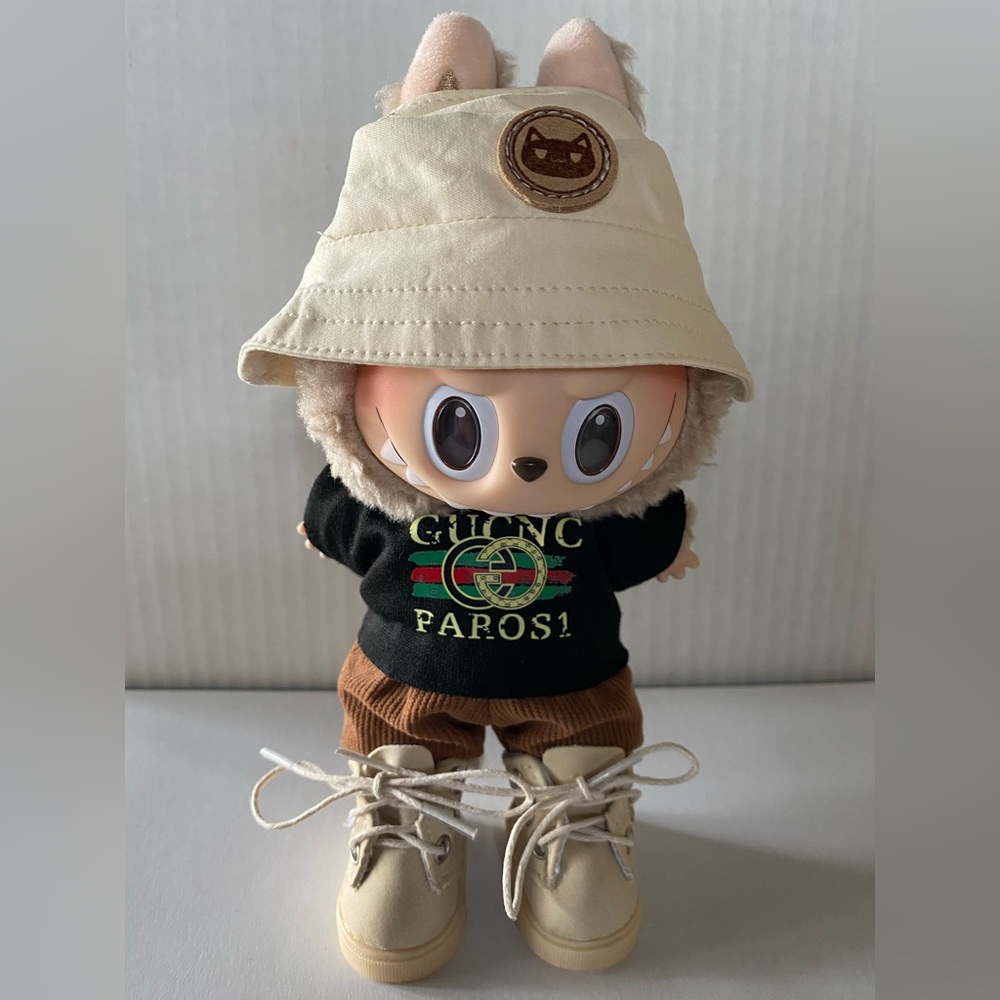 Labubu OUTFIT Bundle - DESIGNER shirt - SHORTS - Shoes & HAT - Doll NOT Included